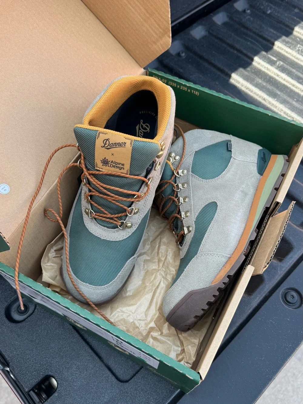 Danner Men's Suede and Mesh Hiking Boots - Gray and Green